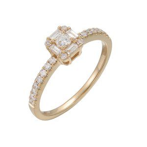 Ring in Yellow Gold set with Diamonds